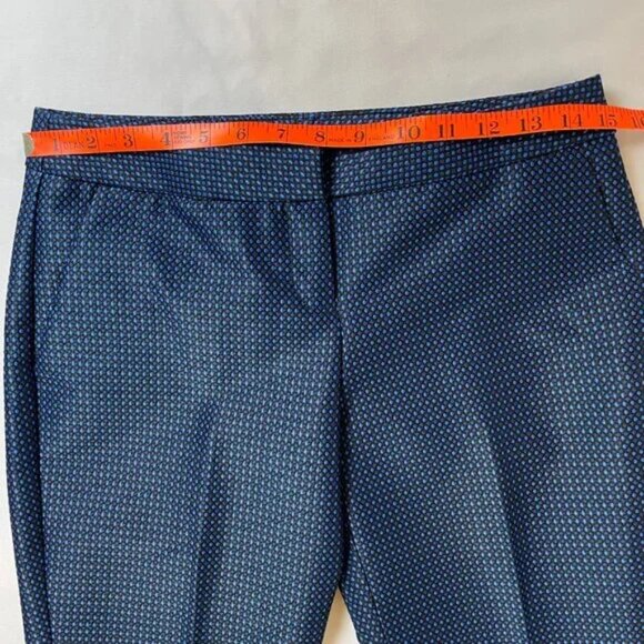 Express Columnist Ankle Dress Pants Sheen Patterned Navy Black Size 2 - Picture 5 of 13